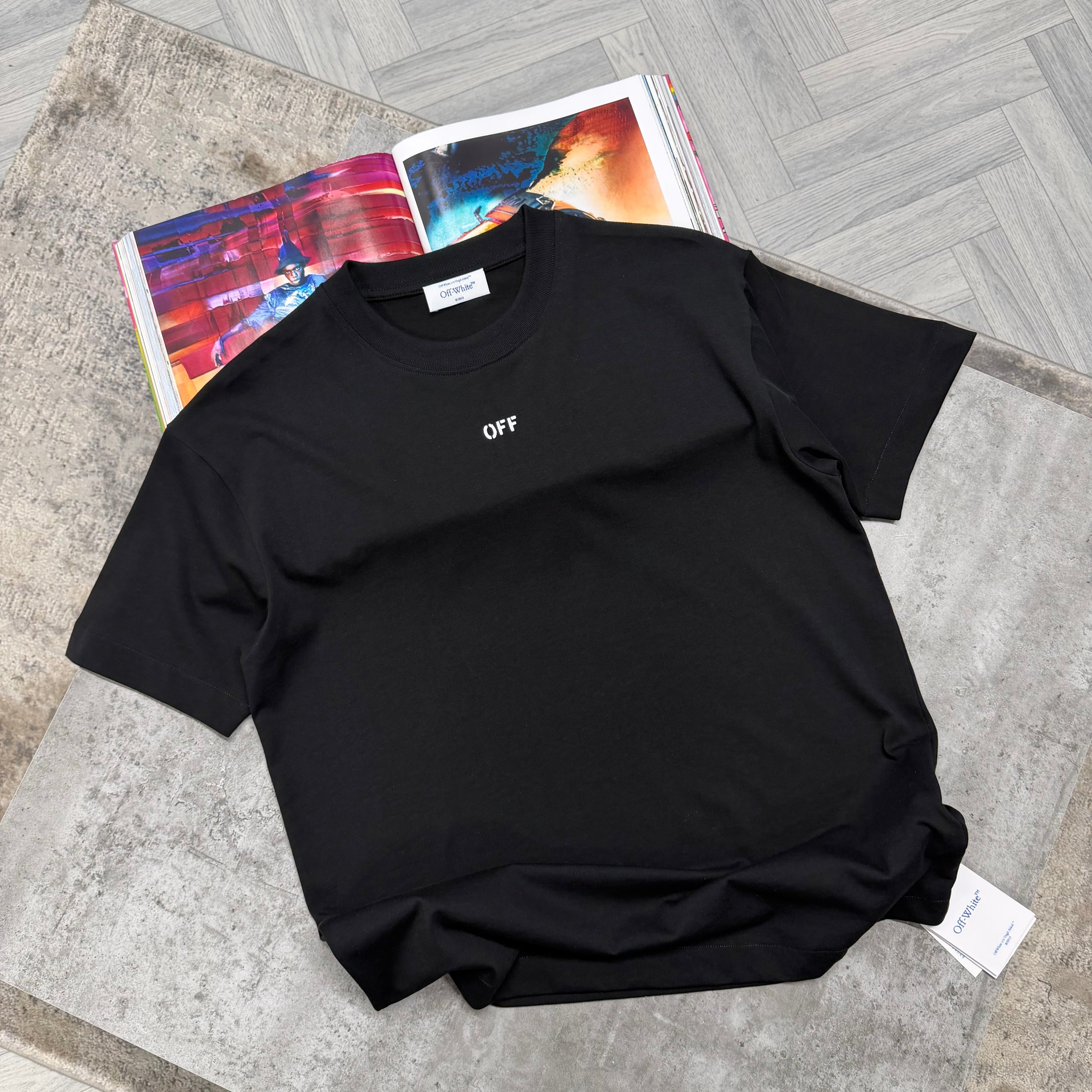 OW STENCIL T SHIRT - BLACK