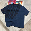 LVE KNITTED MONOGRAM T SHIRT - NAVY