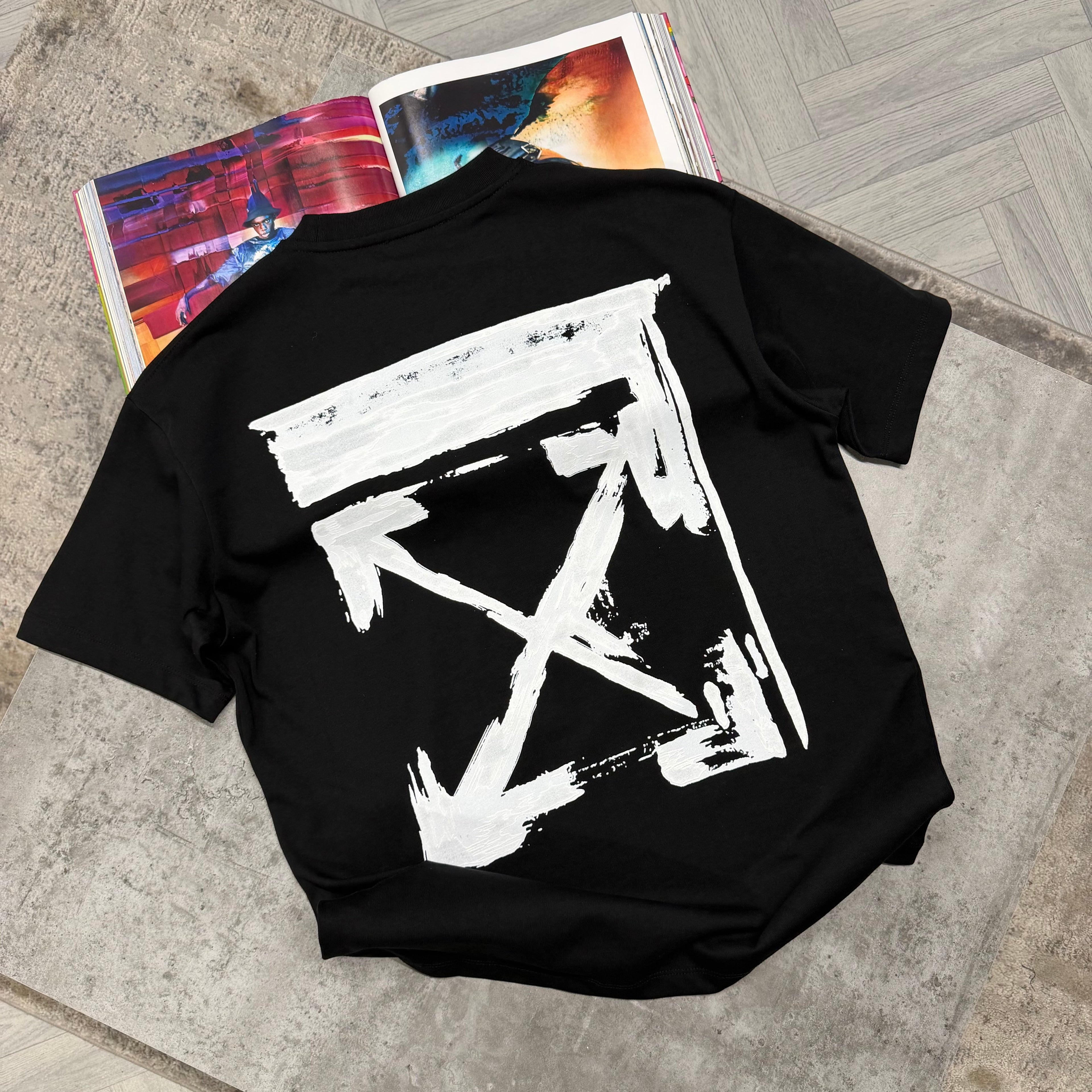 OW PAINT T SHIRT - BLACK