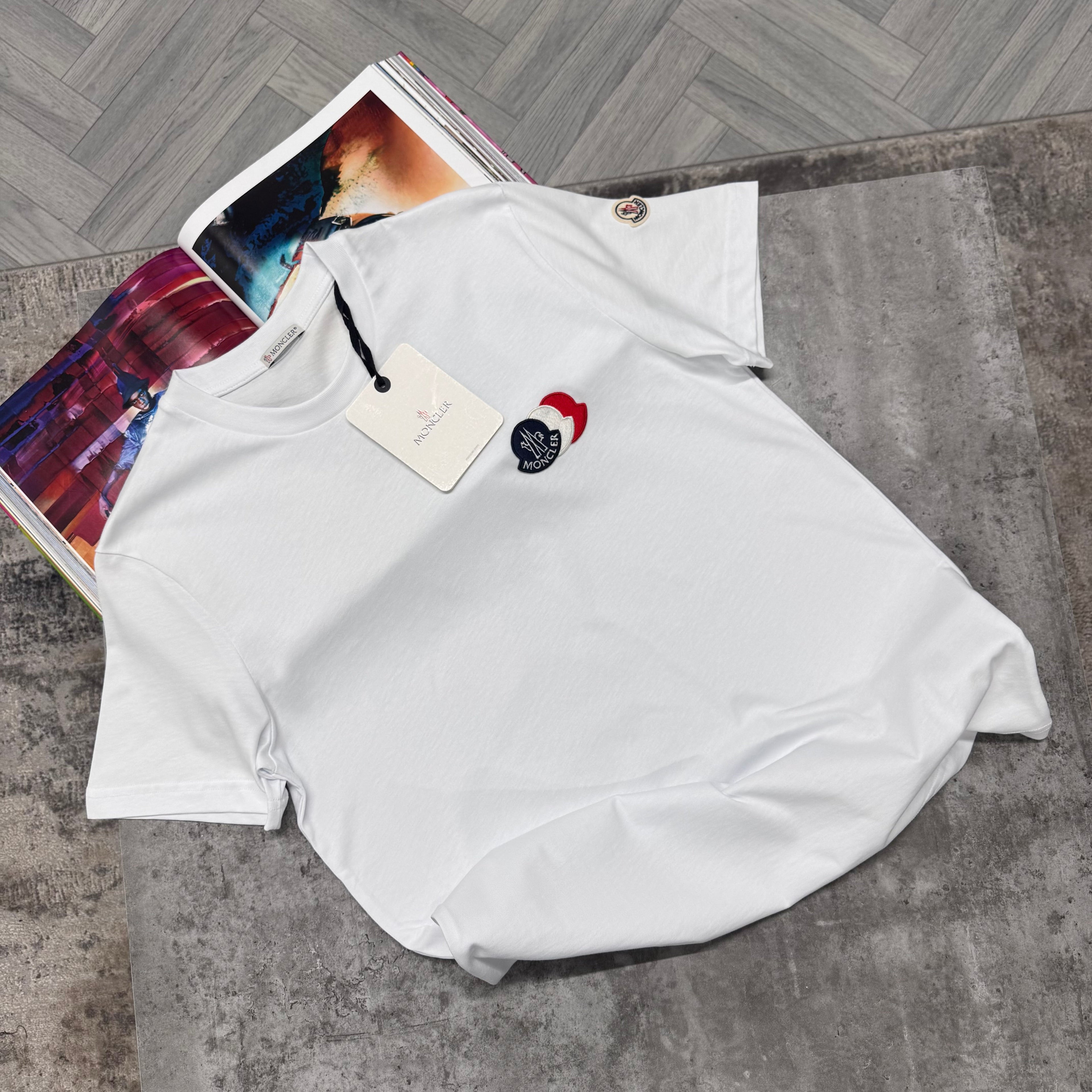 MNCLR TRIPLE LOGO T SHIRT - WHITE