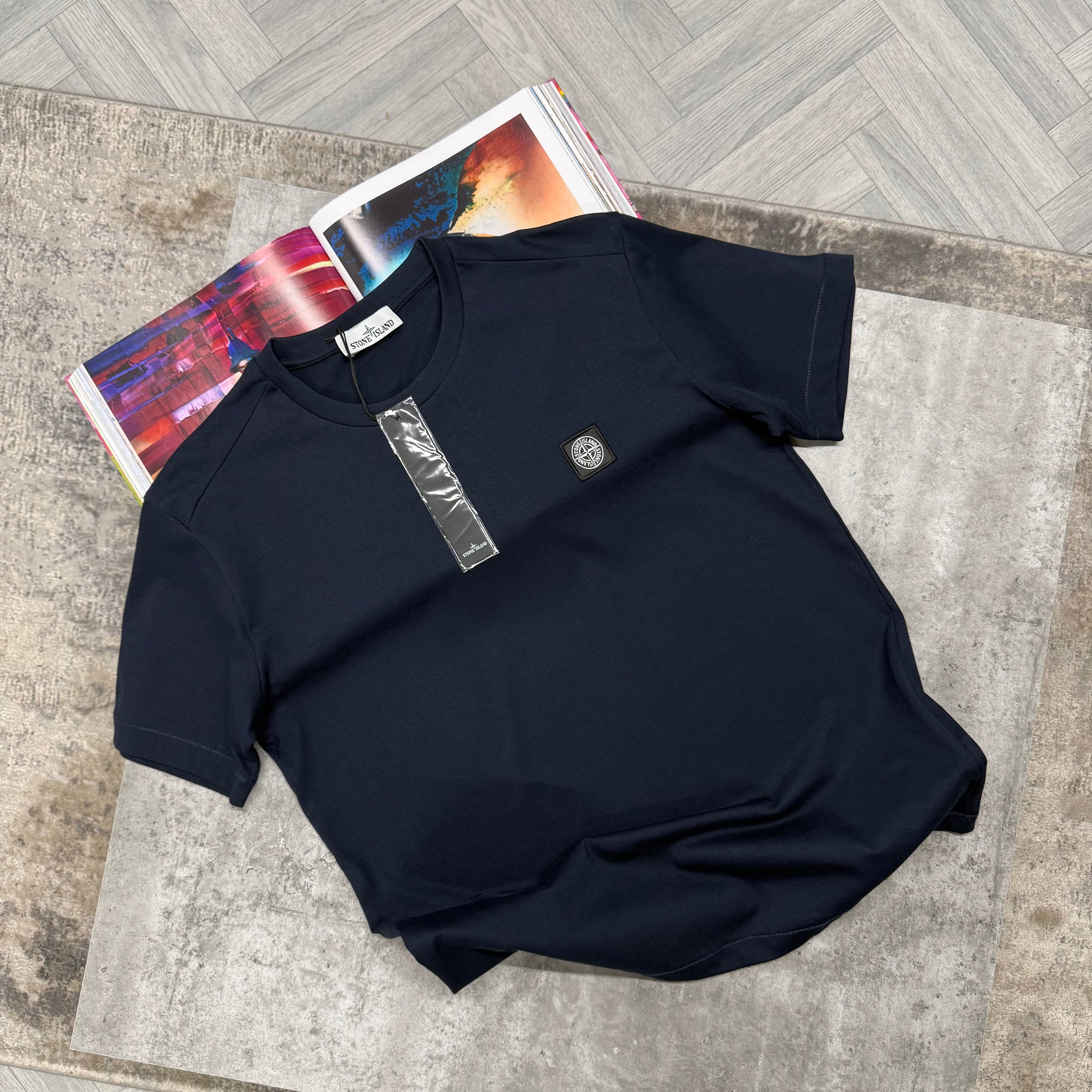 SI SQUARE LOGO T SHIRT - NAVY